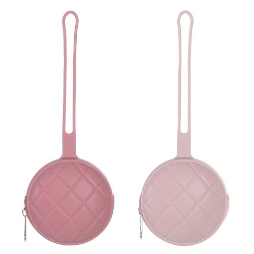 Pacifier Holder Case, Soft Silicone Portable Pacifier Clip and Accessory Pouch for Newborn Baby, BPA Free (Power Rose + Dusty Lilac)