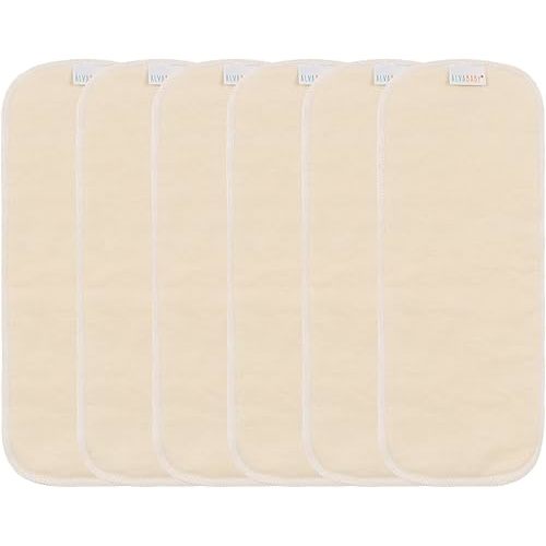 AlVABABY Hemp and Cotton Inserts Cloth Diaper Liner,4-Layer Inserts,Reusable Liners for Baby Cloth Diapers 6pcs Inserts 6HM4