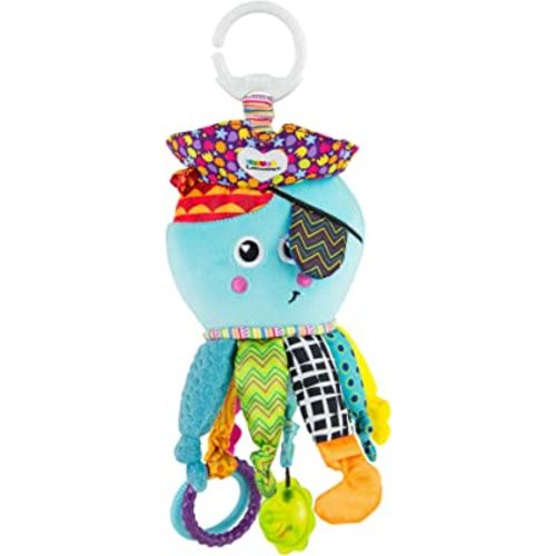Lamaze Captain Calamari Clip On Car Seat and Stroller Toy - Soft Baby Hanging Toys - Baby Crinkle Toys with High Contrast Colors - Baby Travel Toys Ages 0 Months and Up