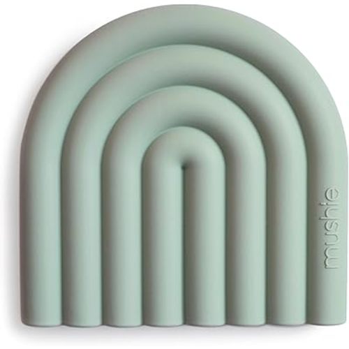 mushie Silicone Baby Teether Toy | Rainbow (Cambridge Blue)