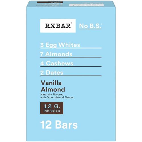 RXBAR Protein Bars, Protein Snack, Snack Bars, Vanilla Almond, 22oz Box (12 Bars)