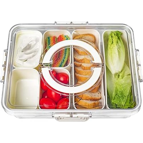 Charcuterie Container for Portable Snack Platter (2 long pcs/4 small pcs)