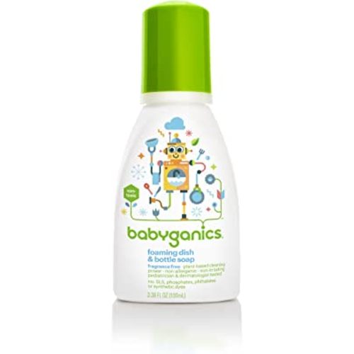 BabyGanics Foaming Dish and Bottle Soap, Fragrance Free, 3.38 Ounce