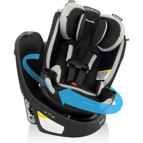 Evenflo Revolve360 Slim 2-in-1 Rotational Car Seat with Quick Clean Cover (Salem Black)