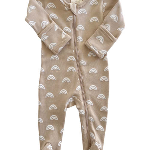 Tan Rainbow / Organic Zip Footie – SpearmintLOVE
