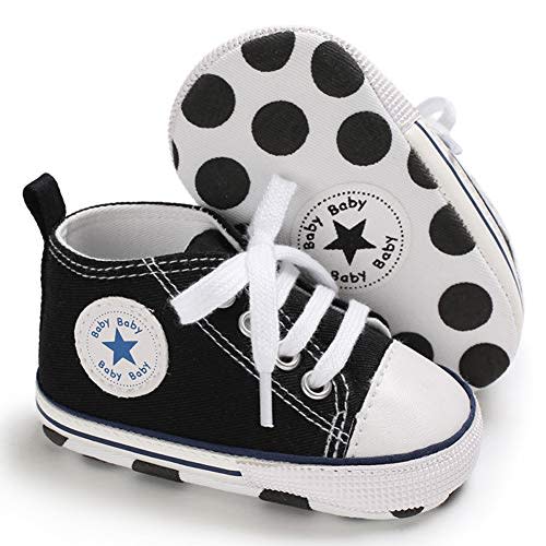 KKIIDDSS Unisex Baby Girls Boys Canvas High-top Shoes, Newborn Infant Anti-Slip Soft Sole Frist Walking Breathable Sneakers