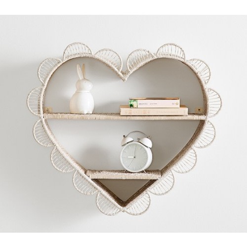 Quinn Rattan Heart Shelf | Pottery Barn Kids