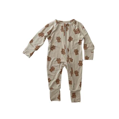 Teddy Bear | Bamboo Zip Romper