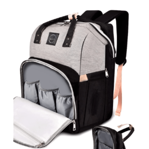 EC CARRY 3 in 1 Diaper Bag Backpack with Changing Station - Multifunction Large Baby Diaper Bags for Boys & Girls - Portable, Spacious & Lightweight Baby Registry Search Newborn Baby essential Gifts - Light Grey