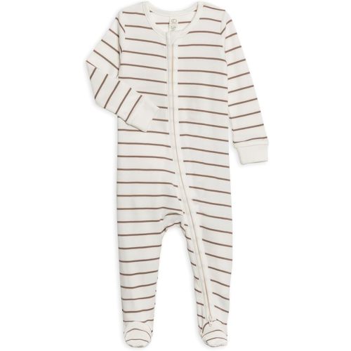Colored Organics Baby Zip-Up Footed Sleeper with 2-Way Zipper - Newborn Organic Cotton Pajamas