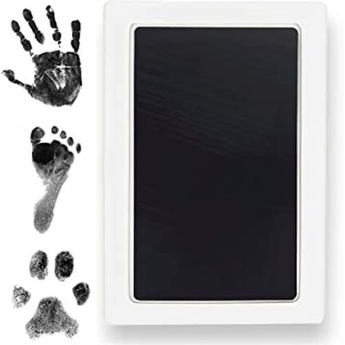 Clean Touch Ink Pad for Baby Handprints and Footprints – Inkless Infant Hand & Foot Stamp – Safe for Babies, Doesn’t Touch Skin – Perfect Family Memory or Gift – Black Print Kit by Tiny Gifts