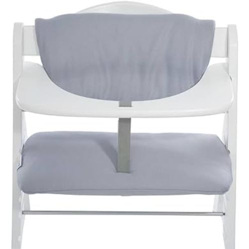 Hauck Highchair Pad Deluxe, Removable Washable Padded Seat Cushion Compatible with Wooden Alpha+ and Beta+ Model High Chair, Accessory Only, Grey