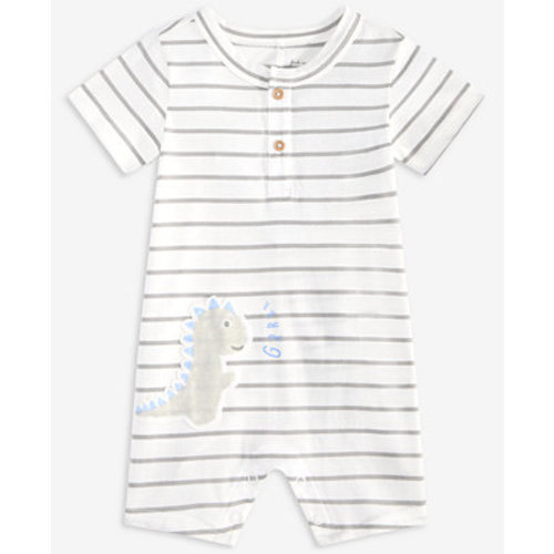 Baby Boys 0M-24M Dinosaur Striped Romper, Exclusively at Macy's