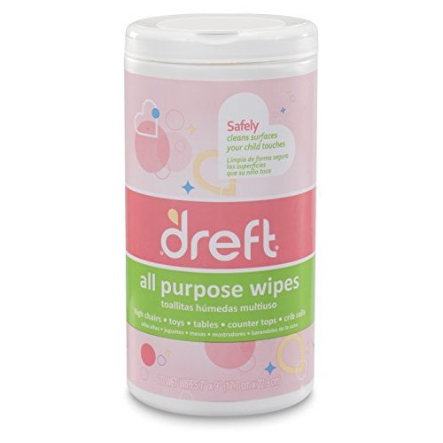 Dreft Multi-Surface All-Purpose Gentle Cleaning Wipes for Baby Toys, Car Seat, High Chair & More, 70 Count (Pack of 4)