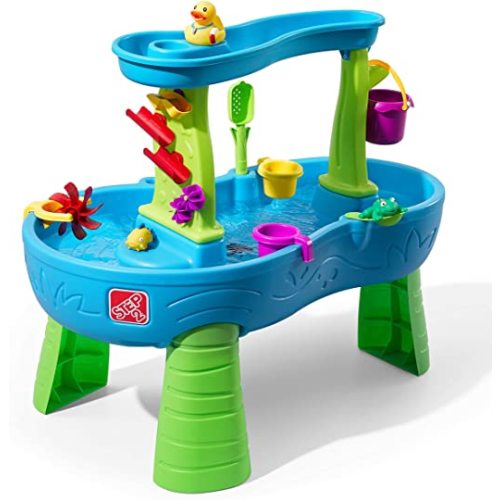 Step2 Rain Showers Splash Pond Water Table | Kids Water Play Table with 13-Pc Accessory Set - Without Umbrella - PlaySet