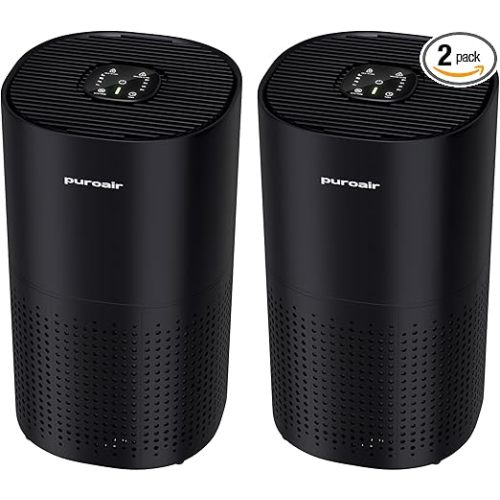 PuroAir 240 HEPA Air Purifiers for Home Large Rooms - Covers Up to 1,000 Sq Ft - Filters Up to 99.9% of Pollutants, Smoke, Pollen, Dust - Quiet HEPA Air Filter - Air Purifiers for Bedroom (2 Pack)
