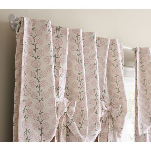 Evelyn Linen Blend Floral Bow Valance Curtain