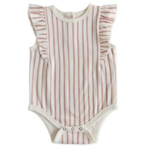 Sleeveless Ruffle One-Piece- Stripes Away Peony (0-3 months)