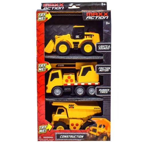 Maxx Action Construction Vehicle 3pk - Front End Loader, Dump Truck and Excavator : Target