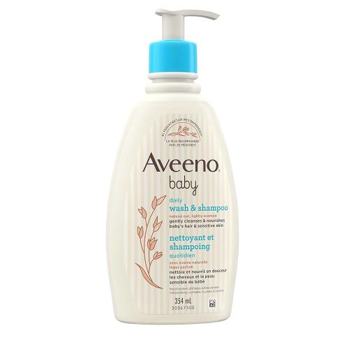 Aveeno Baby Daily Wash & Shampoo baby’s hair & Sensitive Skin Cleanser with Natural Oat Paraben Free & Phthalate Free, sulfates-free and dye-free - 354 mL