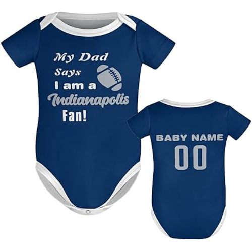 Custom Football Baby Clothes Personalized Name Number Unisex Newborn Baby Romper Bodysuit Fans Gift Game Day Outfits