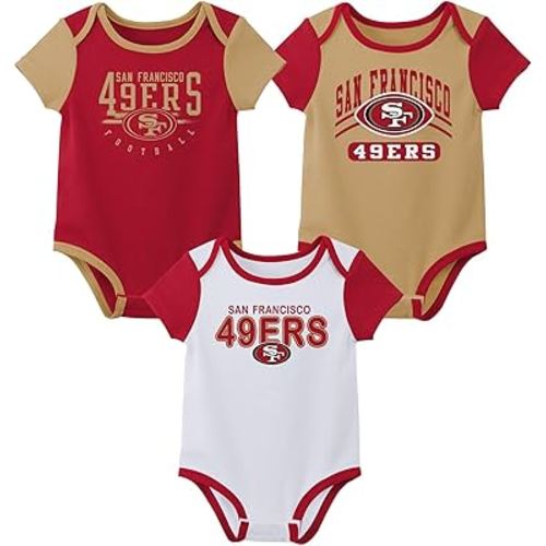 Outerstuff NFL Teams Newborn Baby and Infant Short Sleeve Bodysuit Variety 3-Pack (0-18m)