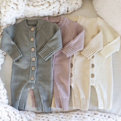 Knit Sweater Button Romper