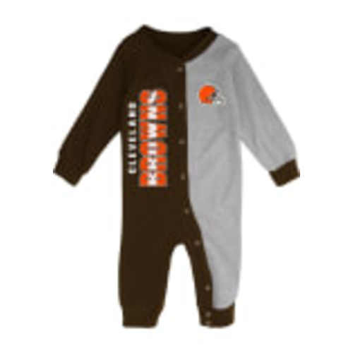 Cleveland Browns Baby BROWN NB Half Time Coverall Long Sleeve Romper - 133412063
