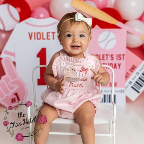Baseball Outfit / Monogrammed Girl Baseball Outfit / Baseball Girl Outfit / Baby Baseball Outfit / Baseball Romper / Baseball Bubble /