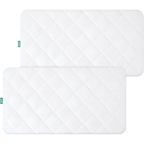 Waterproof Crib Mattress Protector 2 Pack Fitted Crib Sheets Cover Toddler Bed Mattress Pad Protector for Boys Girls, Skin-Friendly & 100% Absorbent Machine Wash