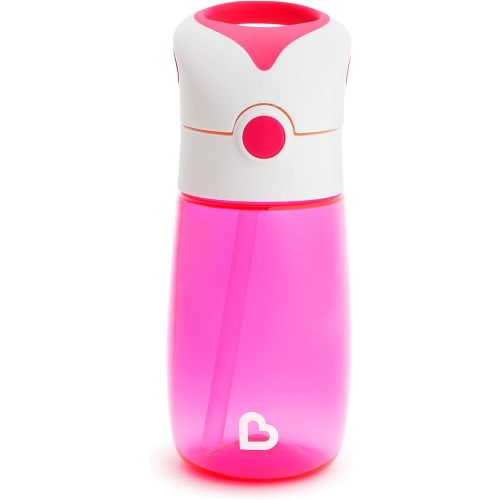 Munchkin® Flip & Go™ Toddler Sippy Cup with Straw, 12 Ounce, Ultra Durable Tritan Material, Pink