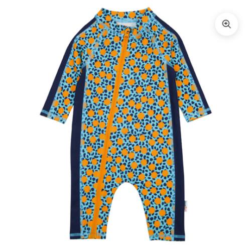 Swim up Sunsuit - Long Sleeve Romper Swimsuit UPF50 - "GeoParty"