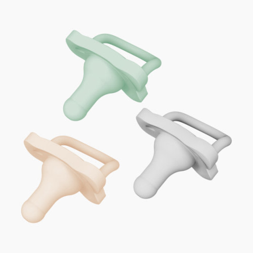 Dr. Brown's Happypaci One-Piece Silicone Paci (3 pack) - Green, Gray, Ecru