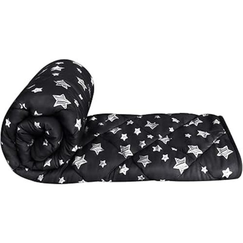 Baby Blanket for Boys and Girls, Soft Cozy Toddler Comforter Quilted with Black Star Print, Ultra Soft and Comfortable Down Alternative Crib Comforter, 39x47 Inches