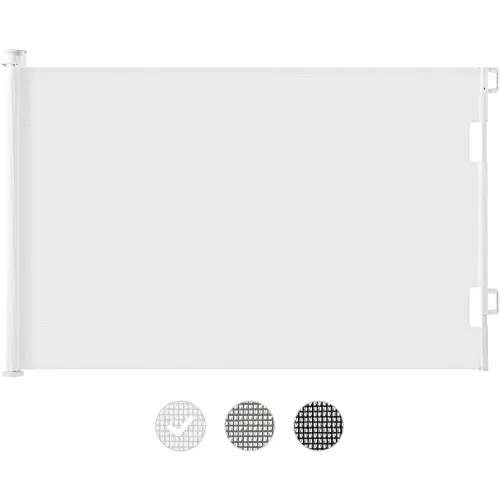 Cumbor Baby Gate Retractable Gates for Stairs, Mesh Dog Gate for The House, Wide Pet Gate 33" Tall, Extends to 55" Wide, Long Child Safety Gates for Doorways, Hallways, Cat Gate Indoor/Outdoor(White)