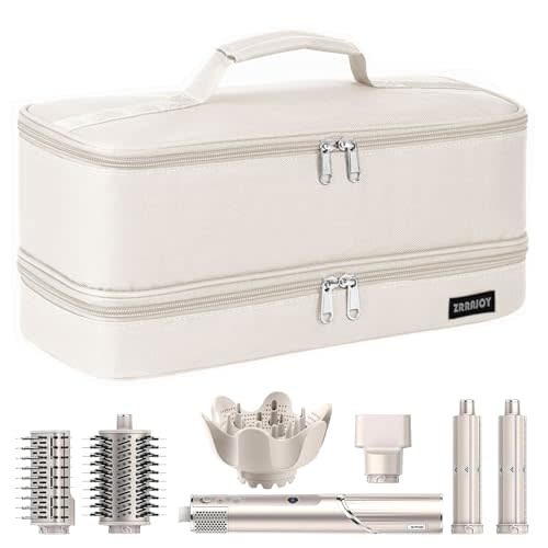 ZRRAJOY Double Layer Storage Case For Shark Flexstyle, Travel Carrying Case For Shark 430/440 Flexstyle, Organizer Bag For Shark Flexstyle/Dyson Airwrap Styler Attachments