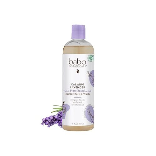Babo Botanicals Calming Lavender 2-in-1 Bubble Bath & Wash - Relaxing Chamomile - EWG Verified- Vegan- For all ages- Scented Essential Oil - 1 or 2-Pack