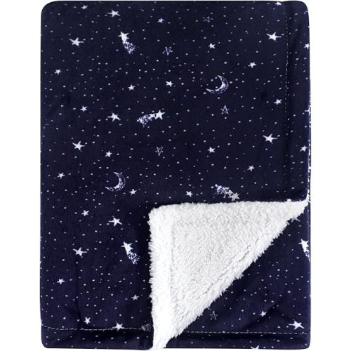 Yoga Sprout Mink Blanket with Sherpa Backing, Moon