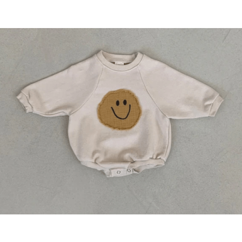 Smiley Face Sweatshirt Baby Romper