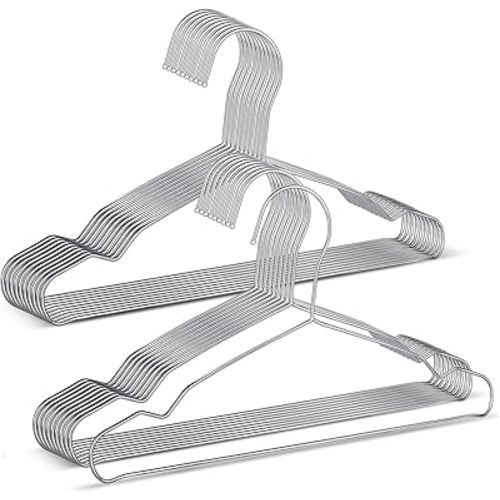 Baby Hangers,20 Pack Stainless Steel Kids Hangers,Space-Saving Non-Slip Wire Hangers for Baby,Toddler,Children and Kids' Clothes