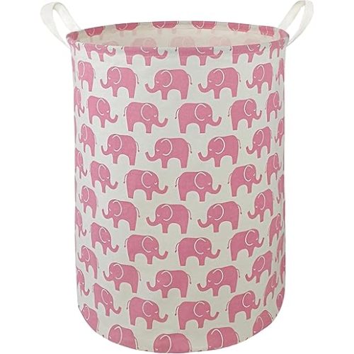 KUNRO Clothes Hamper Waterproof Toy Storage Bin Organizer For Nursery Hamper Home Decor Closet Kids Bedroom Laundry Hamper Baby Gift Basket Shelf Baskets - M
