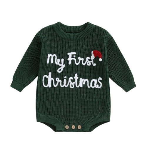 Adobabirl Baby Girl Boy Knitted Sweater Bubble Romper Long Sleeve Jumpsuit Festival Outfit Fall Winter Spring Clothes