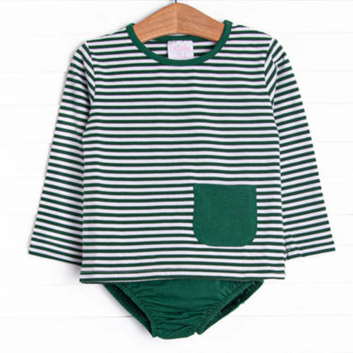 Noah Diaper Set, Hunter Green Stripe – Stitchy Fish