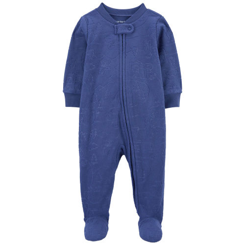 Baby Camping Print Fleece Zip-Up Footie Sleep & Play Pajamas