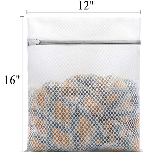 3Pcs Durable Honeycomb Mesh Laundry Bags for Delicates 12 x 16 Inches (3 Medium)