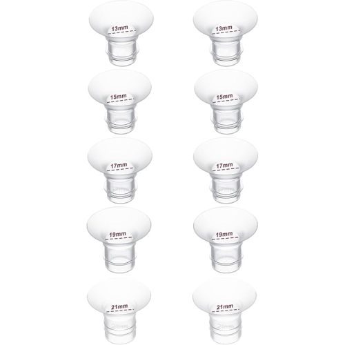 10PCS Flange Inserts 13/15/17/19/21mm,Compatible with Momcozy S12 Pro/M5/S9 Pro Hands-Free Breast Pump,Use for Medela/Spectra/Elvie/TSRETE/kmaier 24mm Shields/Flanges,Reduce 24mm to Other Size