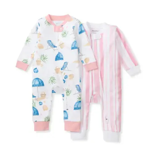 Santorini Beach Organic Cotton Sleep & Play 2 Pack - 6-9 M