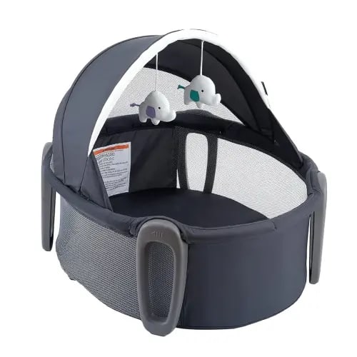 Pamo babe Portable Bassinet and Play Space Baby Dome with Toys and Canopy Travel Crib for Newborn