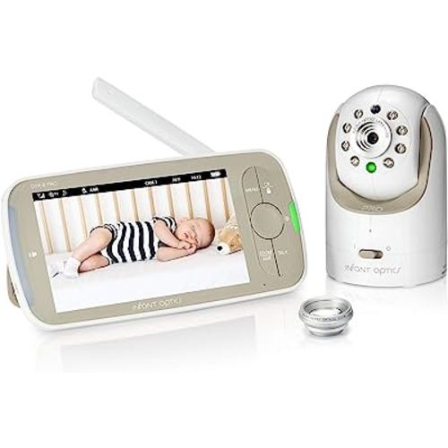 Infant Optics DXR-8 PRO Video Baby Monitor, 720P HD Resolution 5" Display, Patent-Pending A.N.R. (Active Noise Reduction), Pan Tilt Zoom, and Optical Zoom Lens