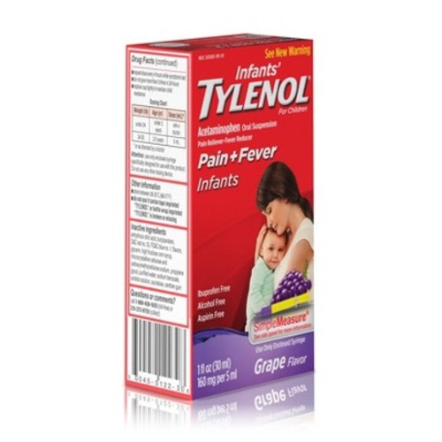 Infants' Tylenol Pain Reliever+Fever Reducer Liquid - Acetaminophen - Grape, Size: 1 fl oz
